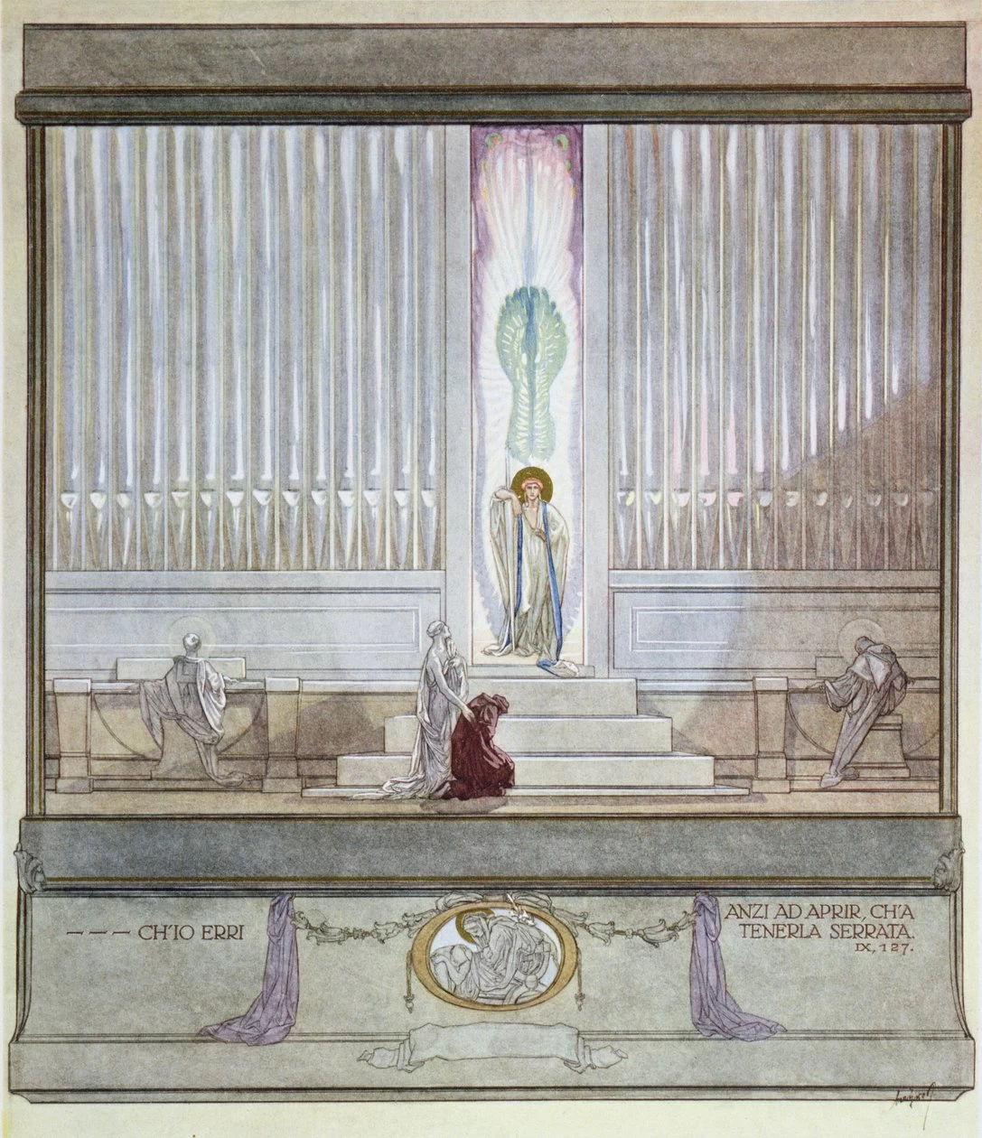 Illustrazione dalla Divina Commedia di Dante, Purgatorio, Canto IX